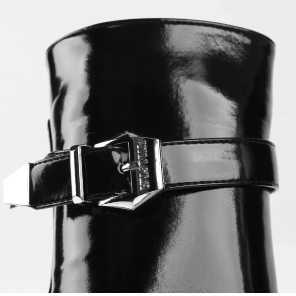 NWT Killstar Sharpness Black PU Boots - Picture 4 of 4